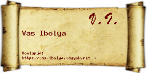 Vas Ibolya névjegykártya